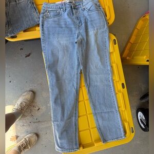 Seven7 Straight Leg Denim Jeans in Light Blue